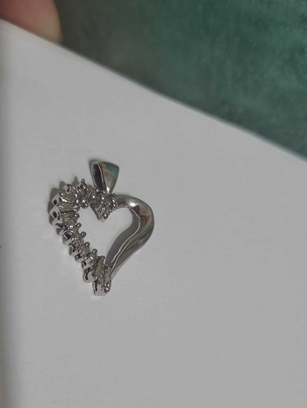 White Gold And Diamond Heart Pendant
